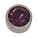 Stainless Steel 4mm Bezel Amethyst Crystal
