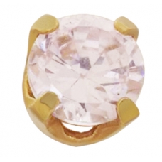 14K 3MM PINK ICE CZ