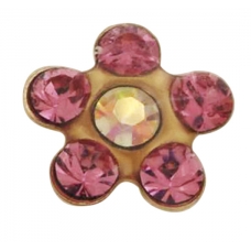 14K Rose w/Crystal Flower