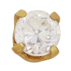 14 KT YELLOW GOLD 3mm Prong CZ