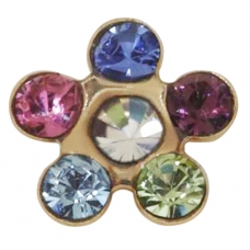 14K Rainbow Flower w/MULTI STONES