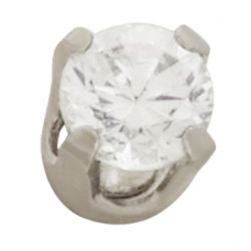 Stainless Steel 2mm 4-Prong CZ