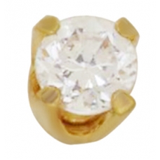 14KT Yellow Gold 2mm 4-Prong CZ
