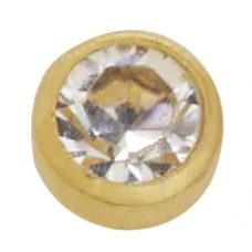 14KT Yellow Gold 2mm Crystal Bezel